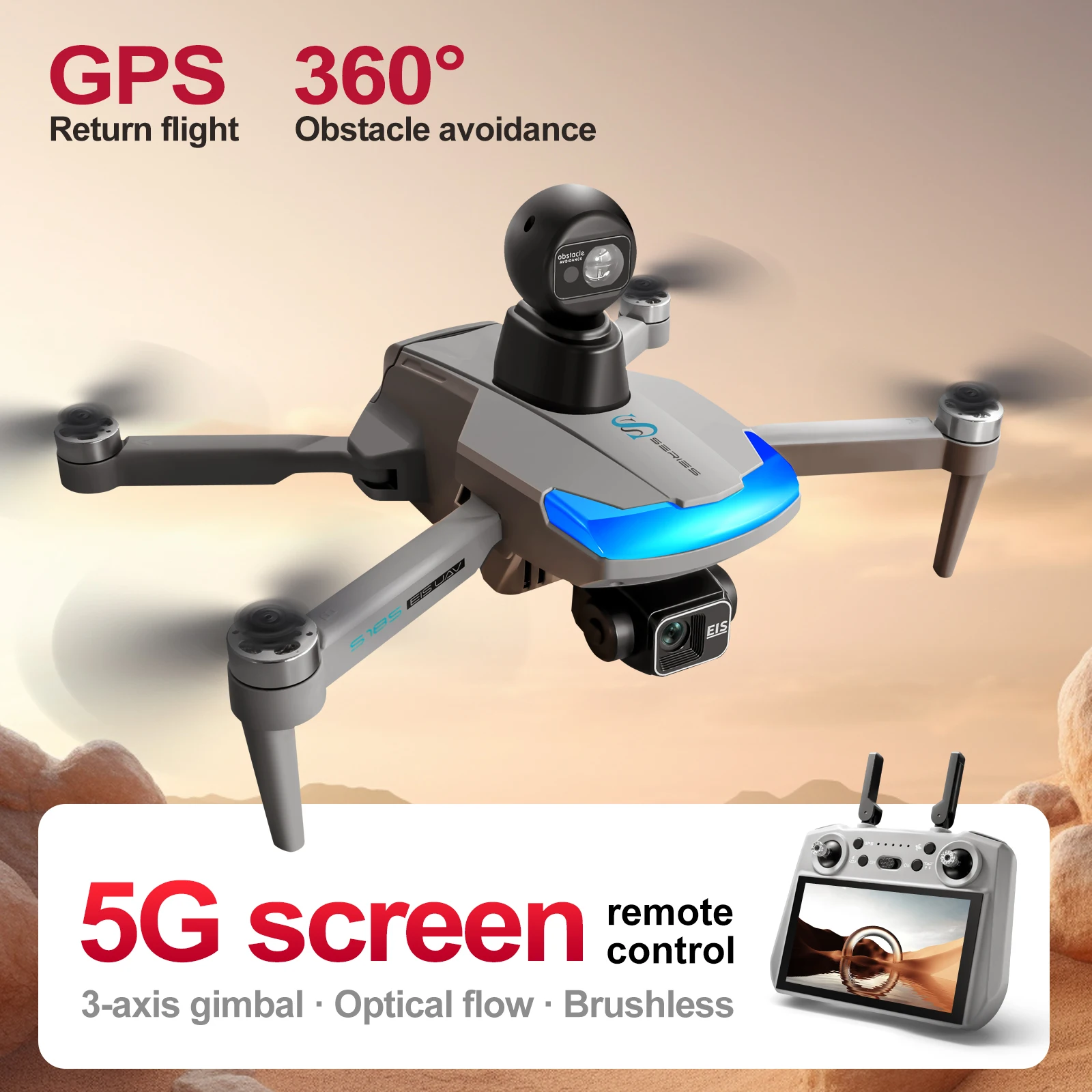 Drone Surveying - S185 Drone professionale 2.7K HD doppia