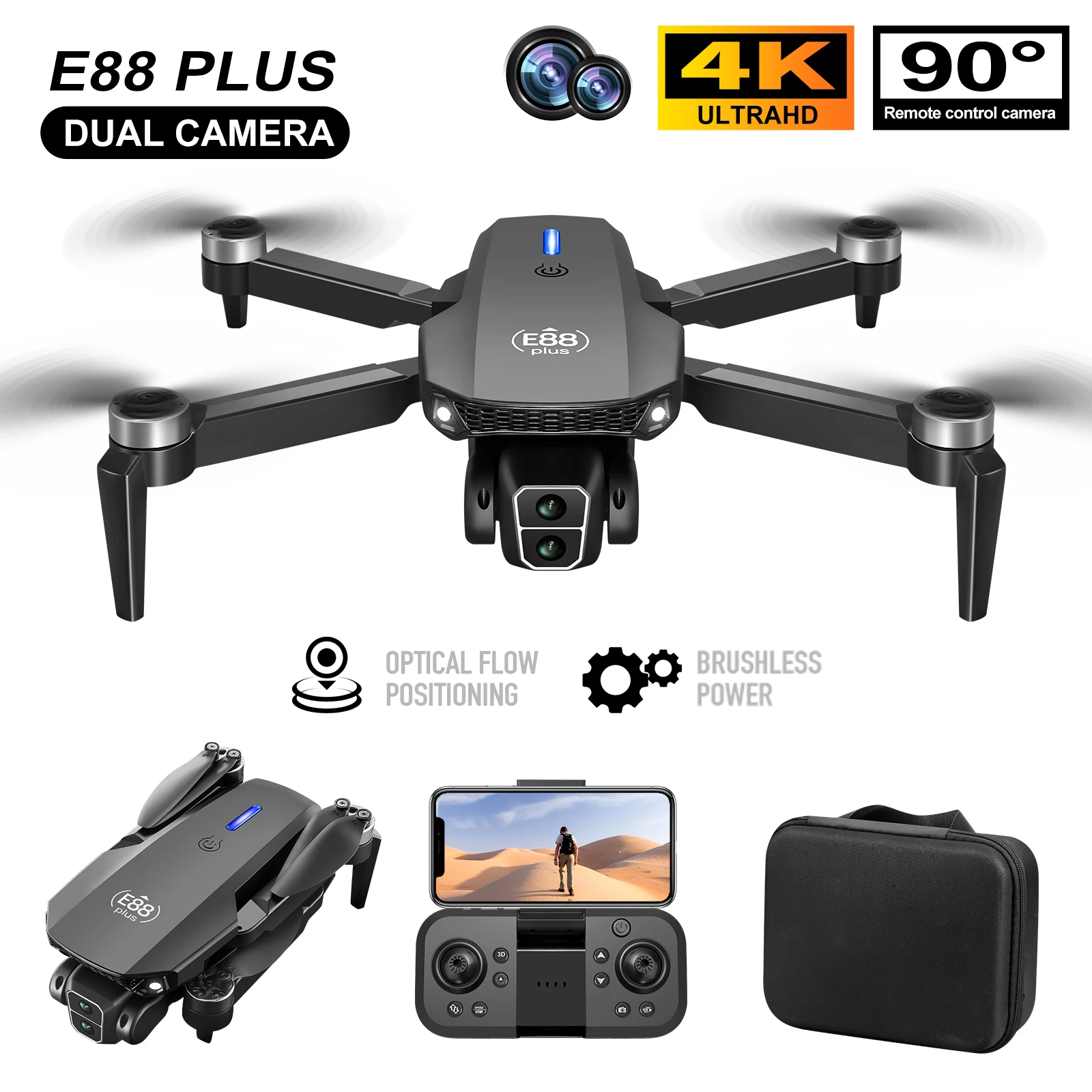 Nuovo drone quadricottero E88  - Drone Lidar recensione e prezzo